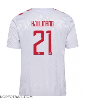 Billige Fotballdrakt Danmark Morten Hjulmand #21 Replika Bortedrakt EM 2024 Kortermet
